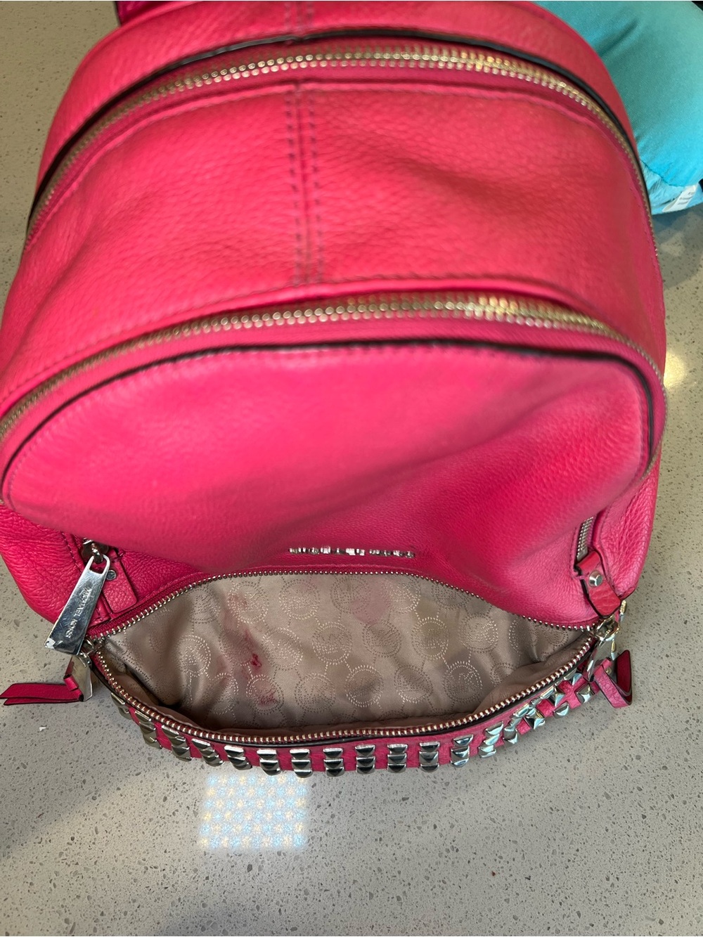 Michael Kors Rhea Studded Leather Backpack - Picture 7 of 7